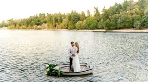 Lake Gregory Engagement Photos with a Rowboat