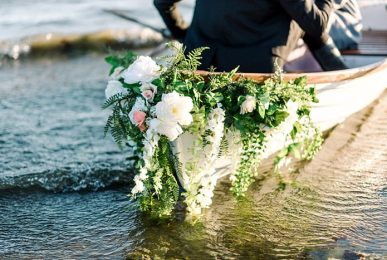 Rowboat engagement photo